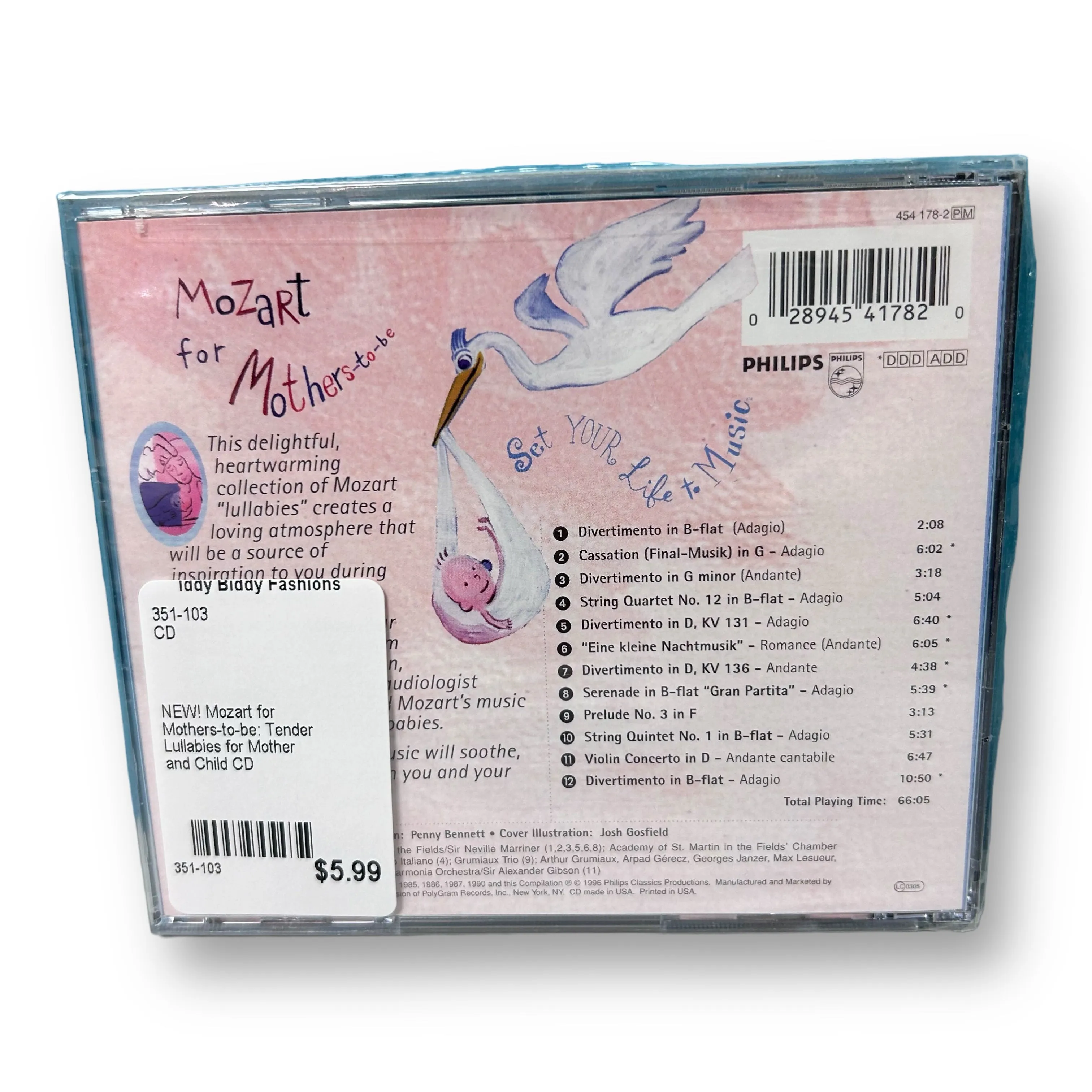 NEW! Mozart for Mothers-to-be & Baby Tender Lullabies CD