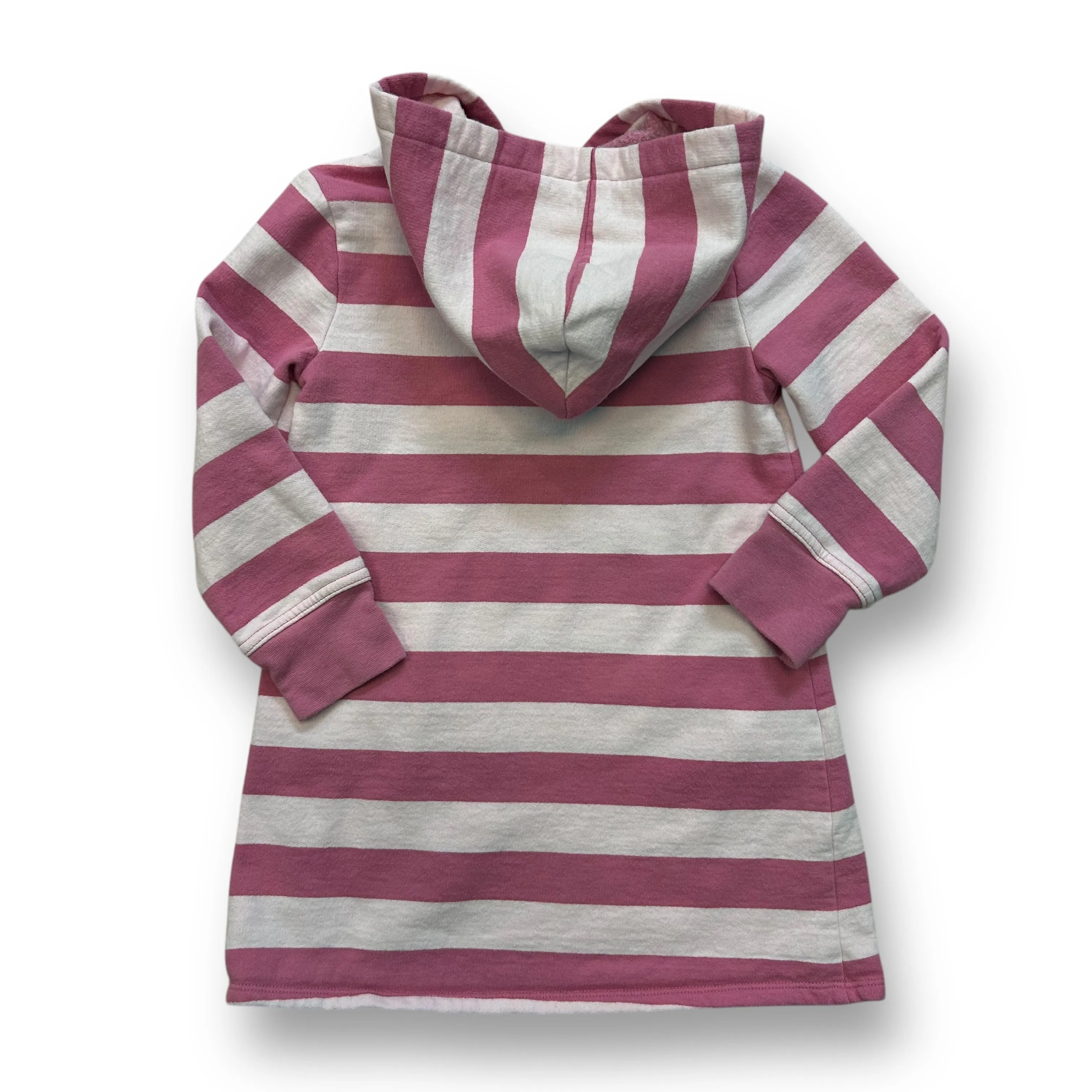 Old Navy Girls Size 4T Pink Striped Fleece Dress with Hood