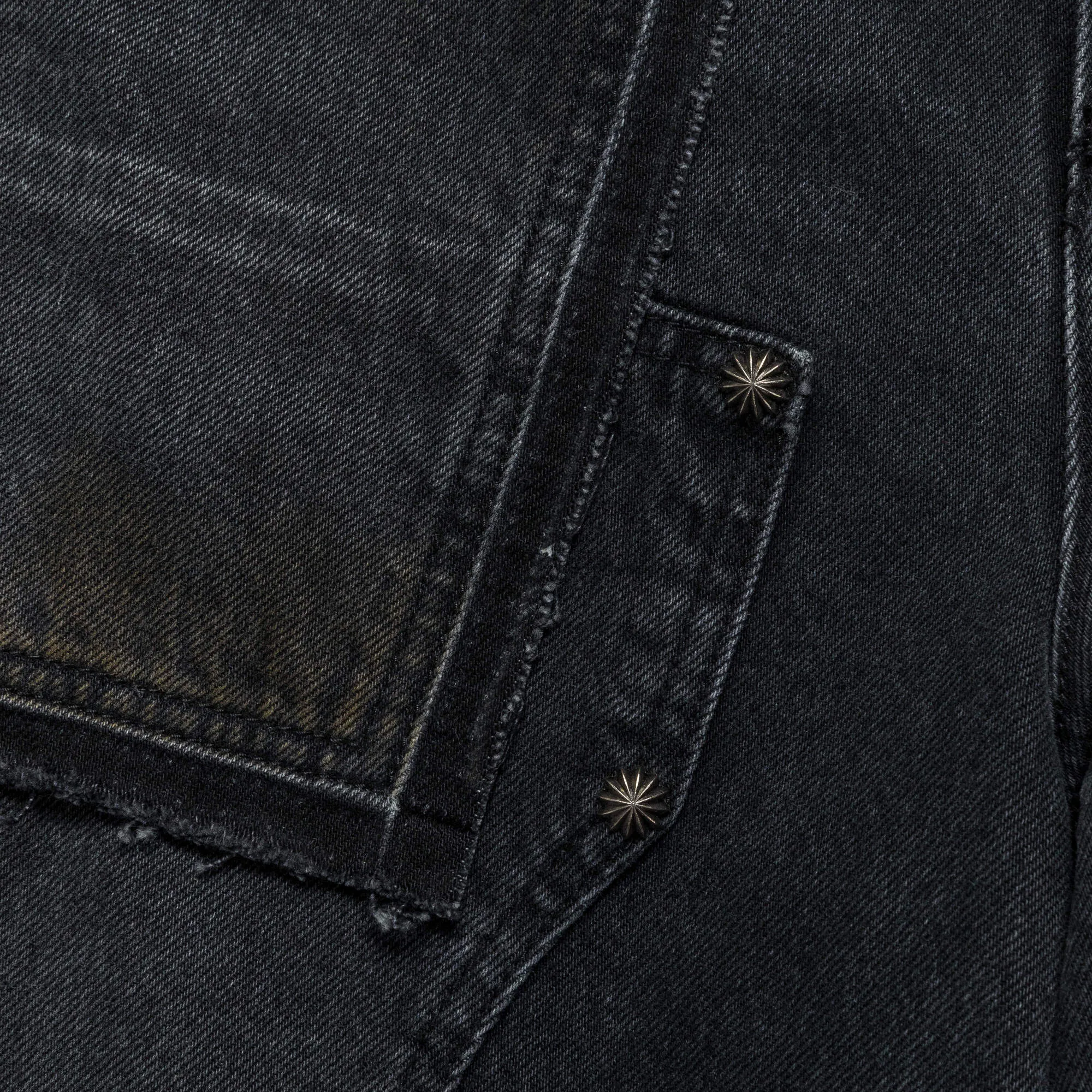 Patchwork Denim Shorts - Black