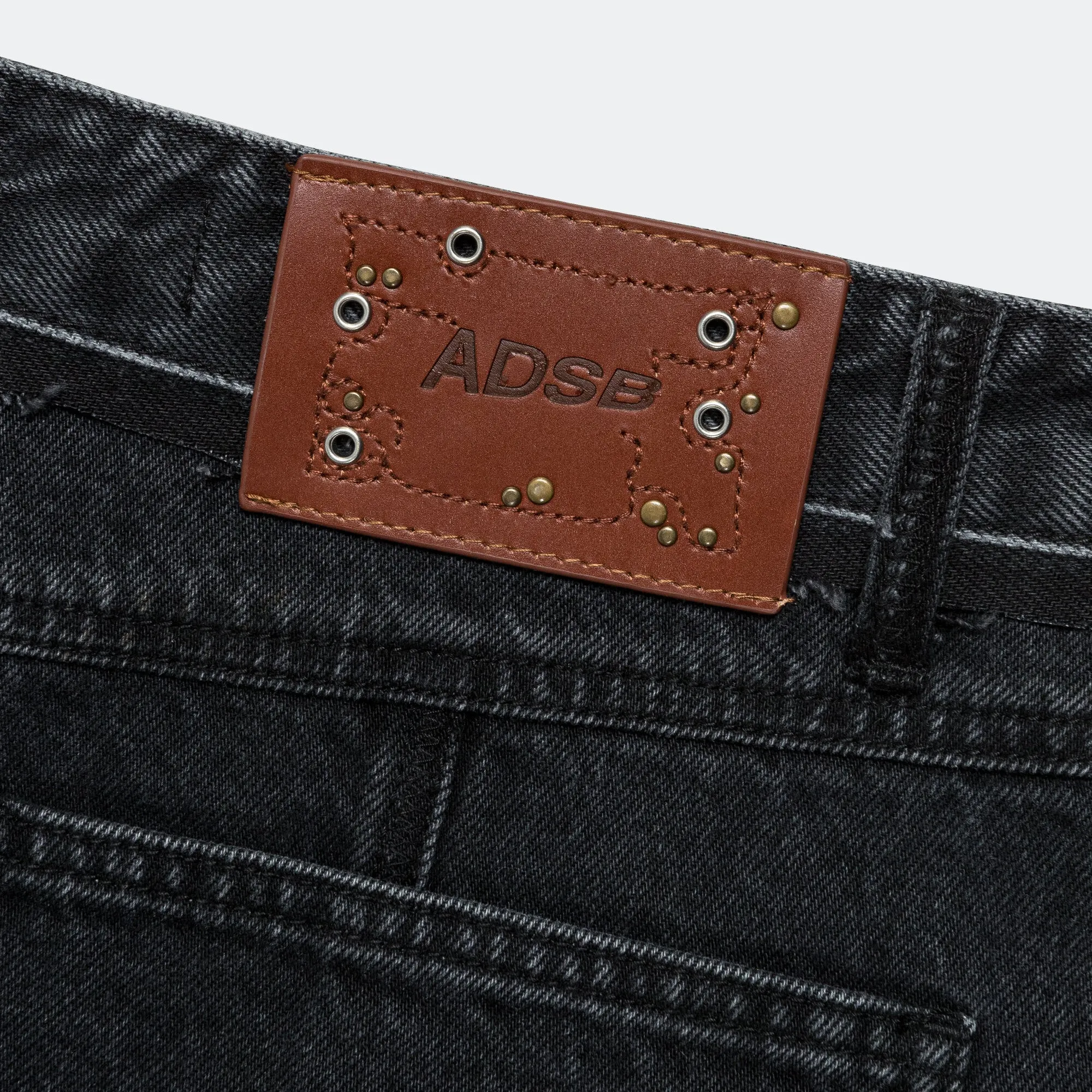 Patchwork Denim Shorts - Black