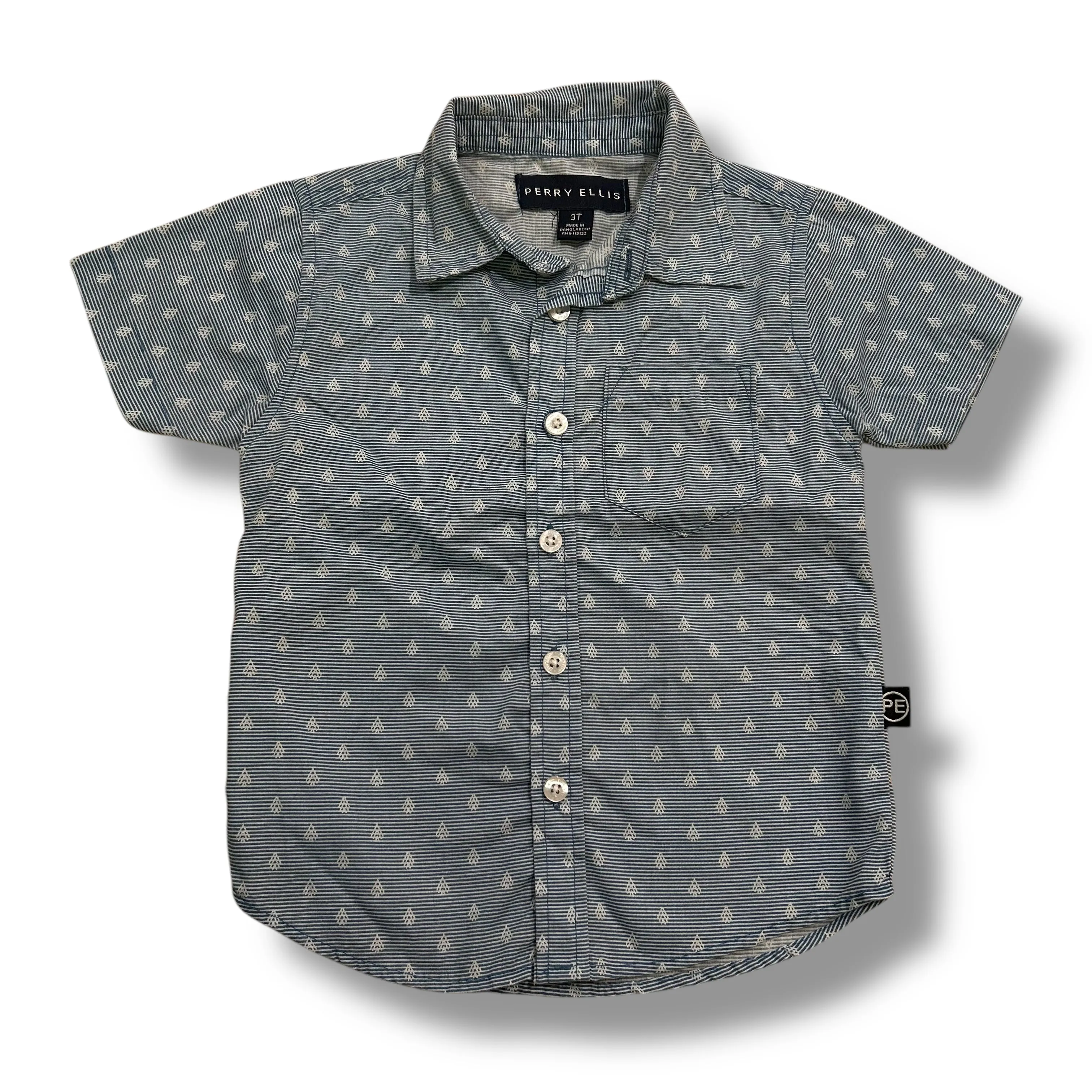 Perry Ellis Boys Size 3T  Button Up Collared Dress Shirt