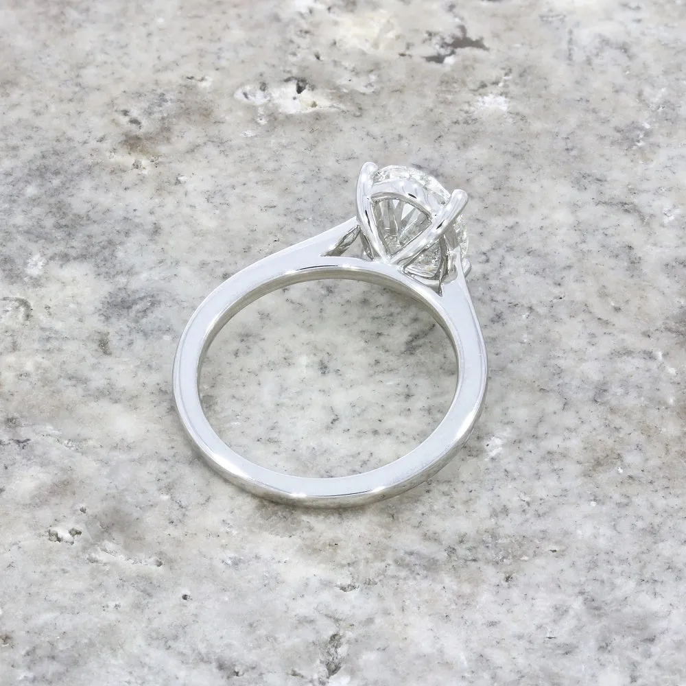Platinum 2.56ct Oval Brilliant Cut Lab Grown Diamond Solitaire Ring G VS1
