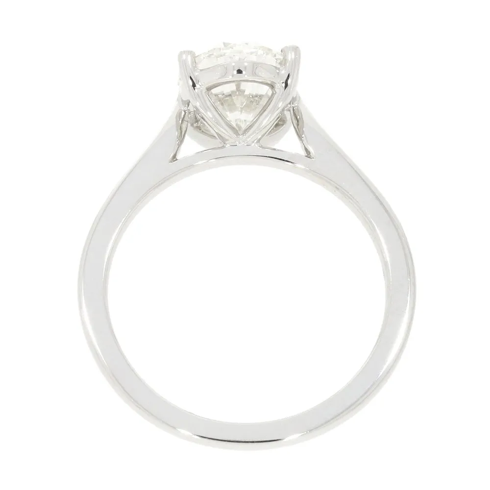 Platinum 2.56ct Oval Brilliant Cut Lab Grown Diamond Solitaire Ring G VS1