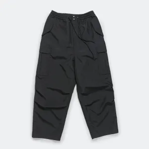 Polyester Matte Cloth Cargo Pants - Black/Black