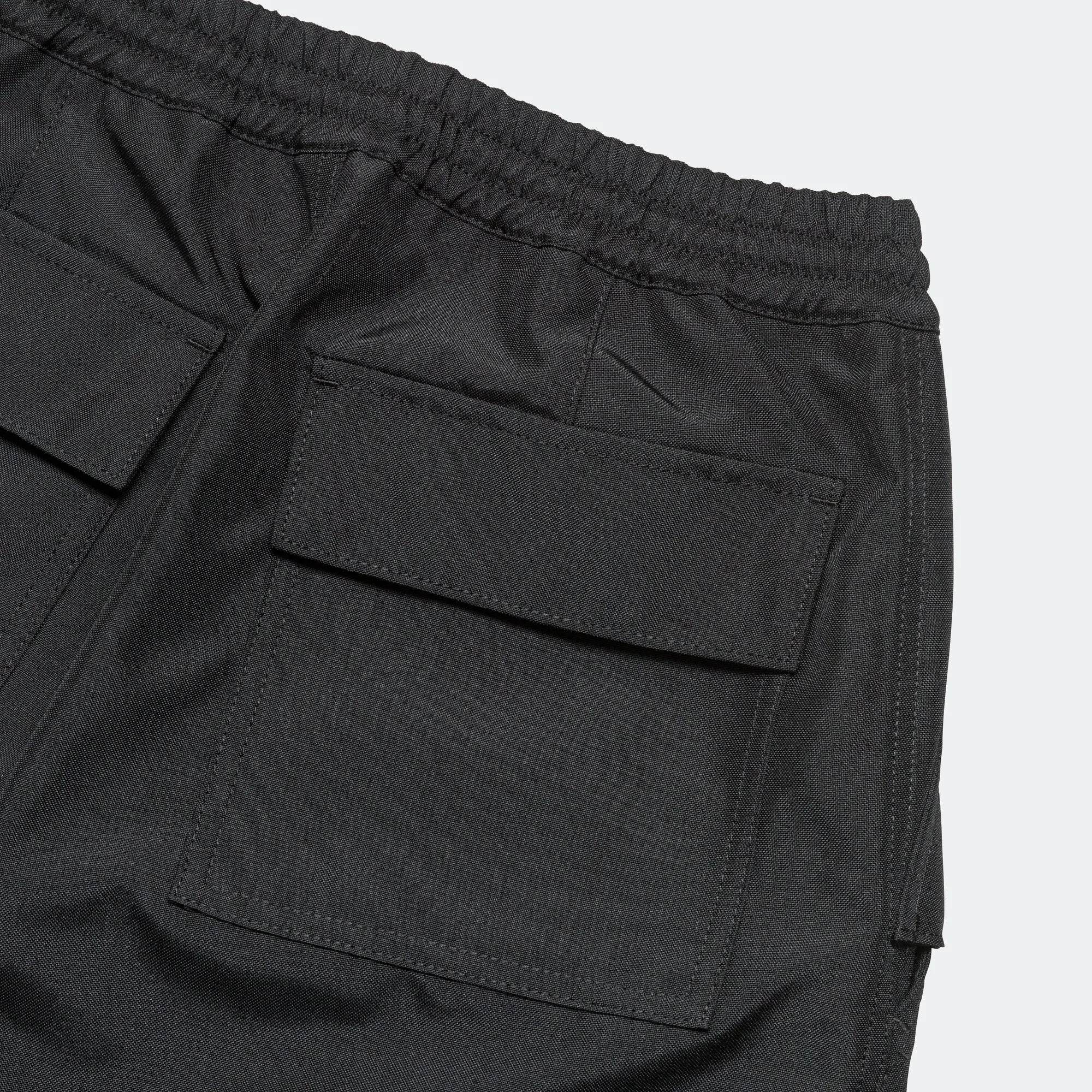 Polyester Matte Cloth Cargo Pants - Black/Black