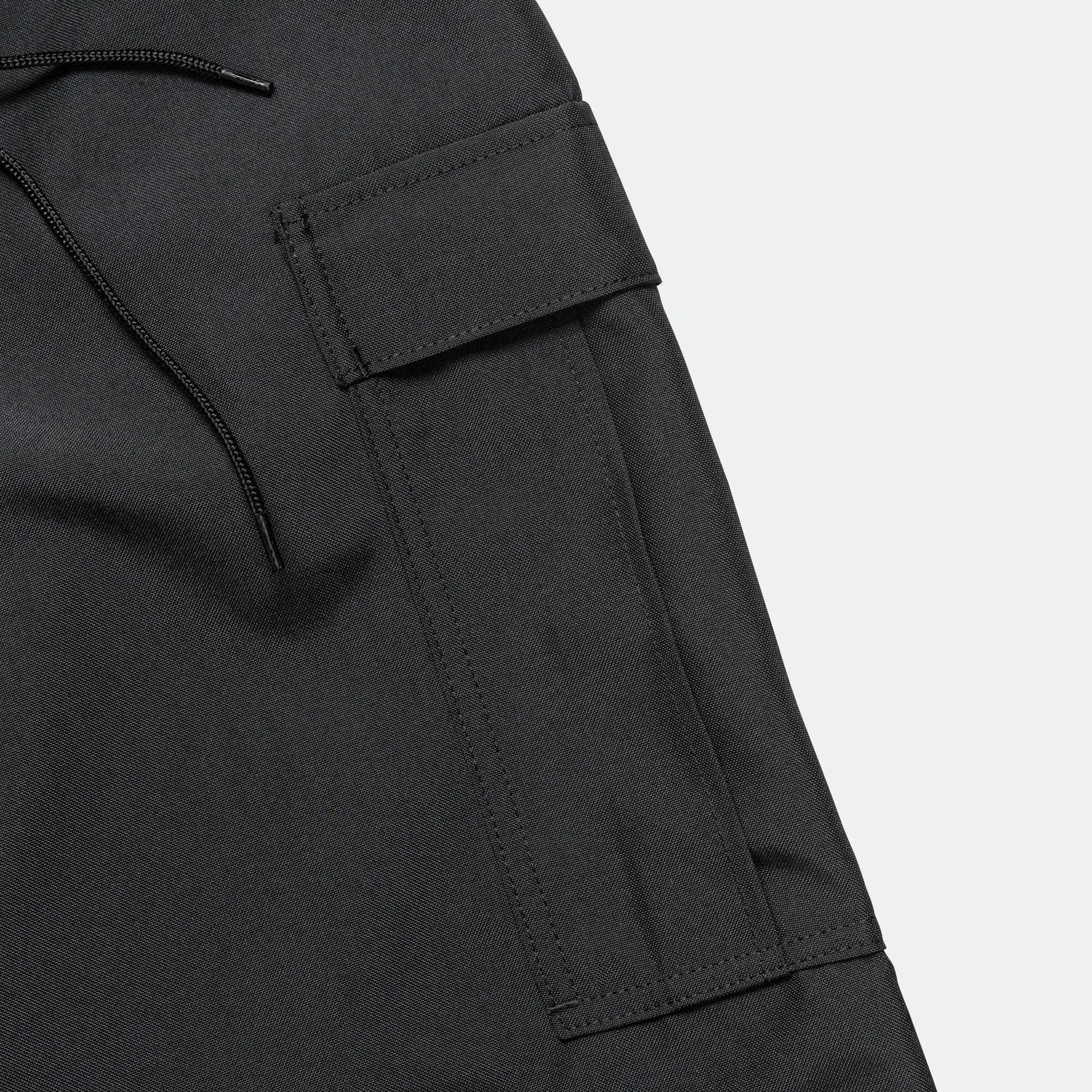Polyester Matte Cloth Cargo Pants - Black/Black