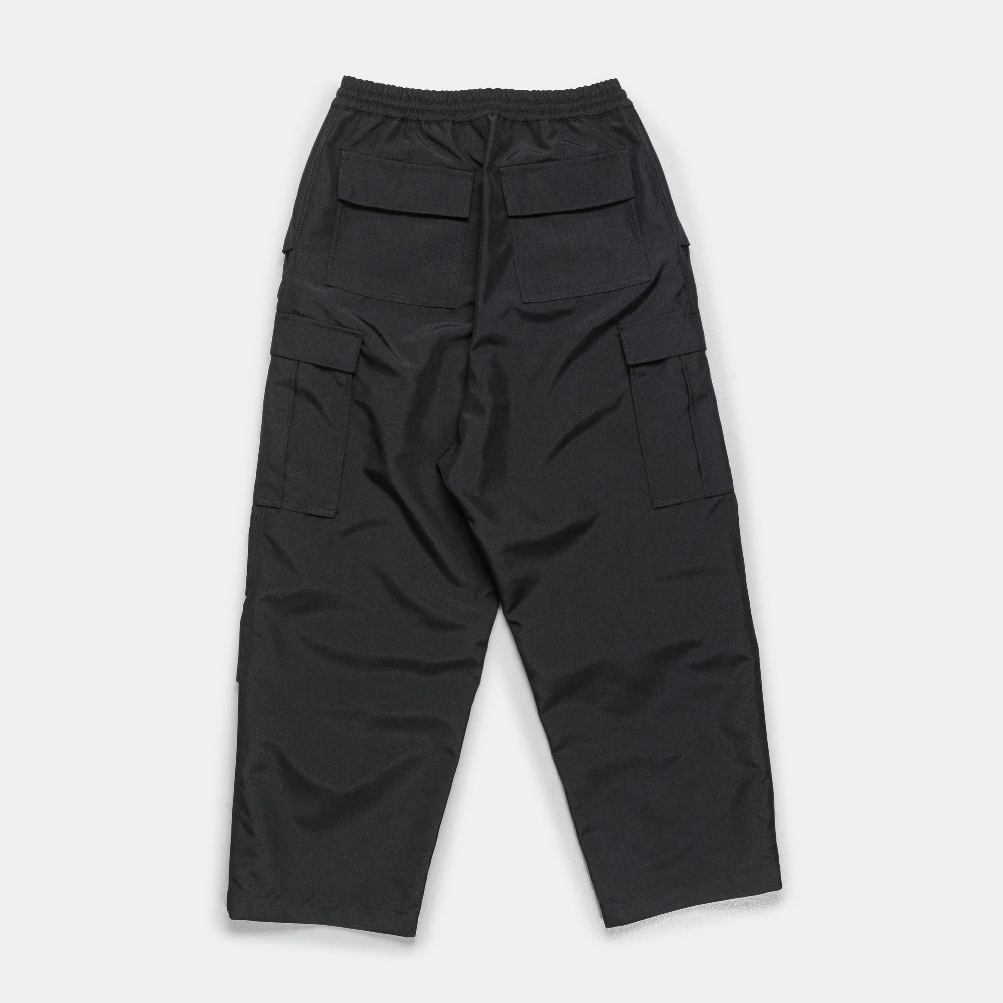 Polyester Matte Cloth Cargo Pants - Black/Black