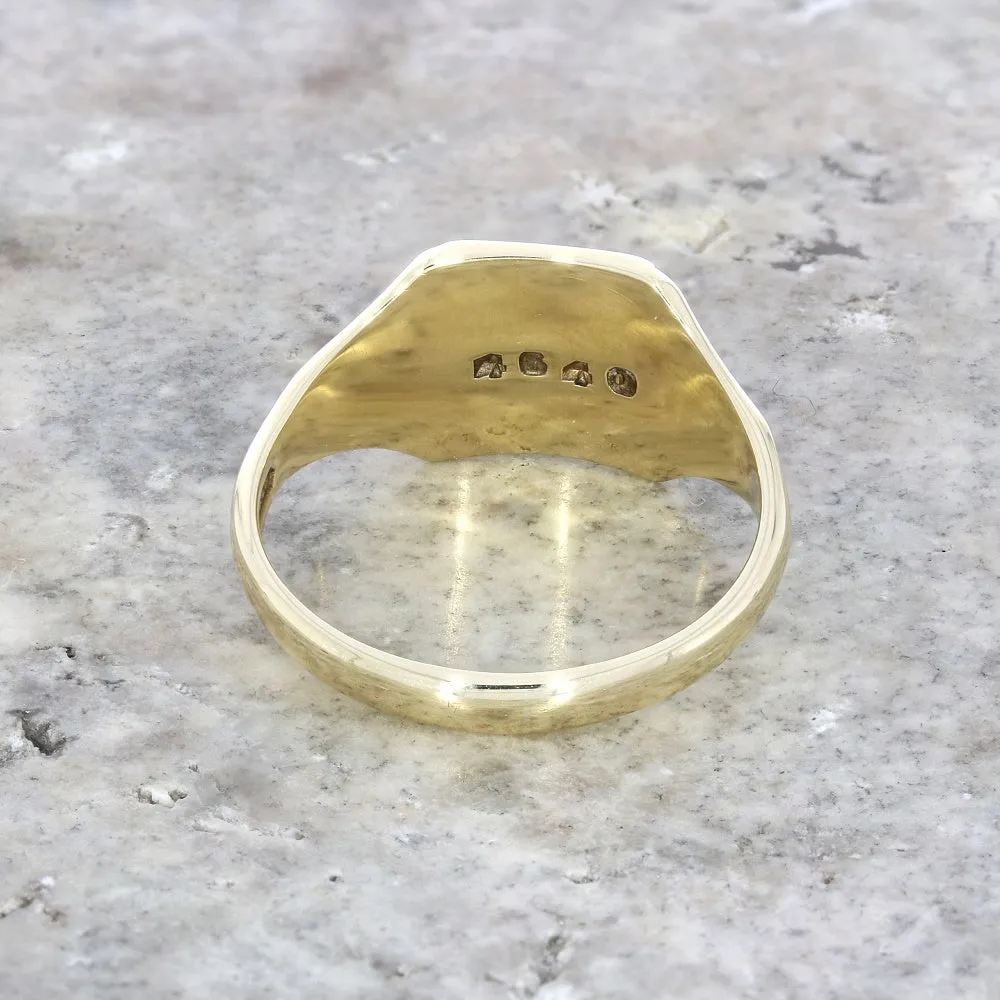 Pre Owned 9ct Yellow Gold Mens Square Signet Ring