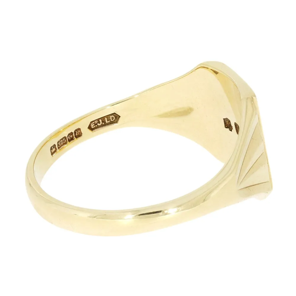 Pre Owned 9ct Yellow Gold Mens Square Signet Ring