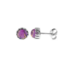 Purple Mohave Turquoise Sterling Silver Stud Earrings