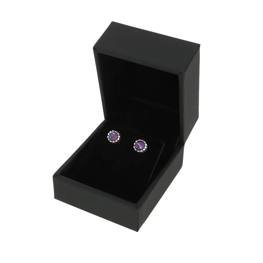 Purple Mohave Turquoise Sterling Silver Stud Earrings