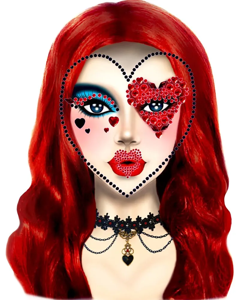 Queen Adhesive Face Jewels Sticker