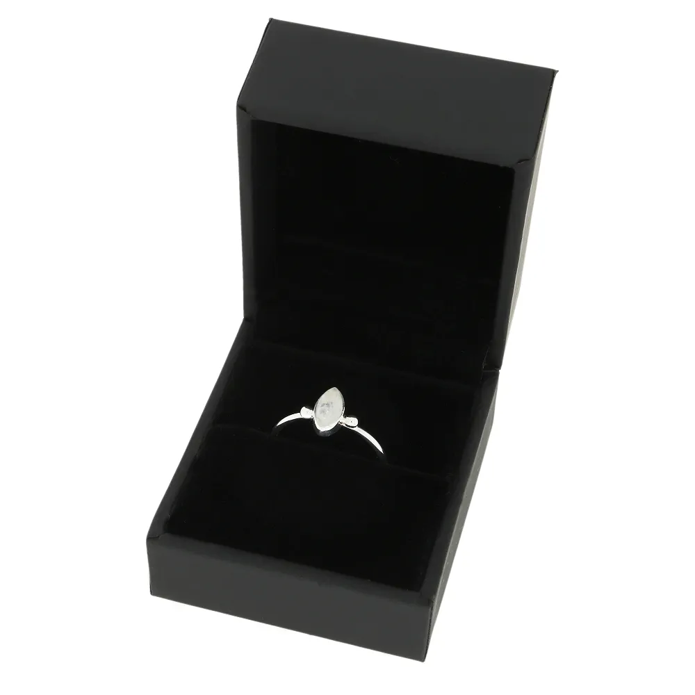 Rainbow Moonstone Marquise Sterling Silver Ring