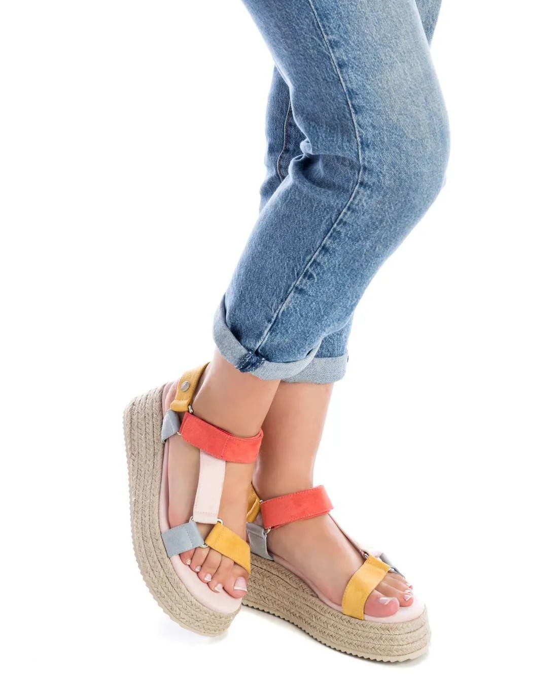Refresh Platform Faux Suede Multicolour Sandal