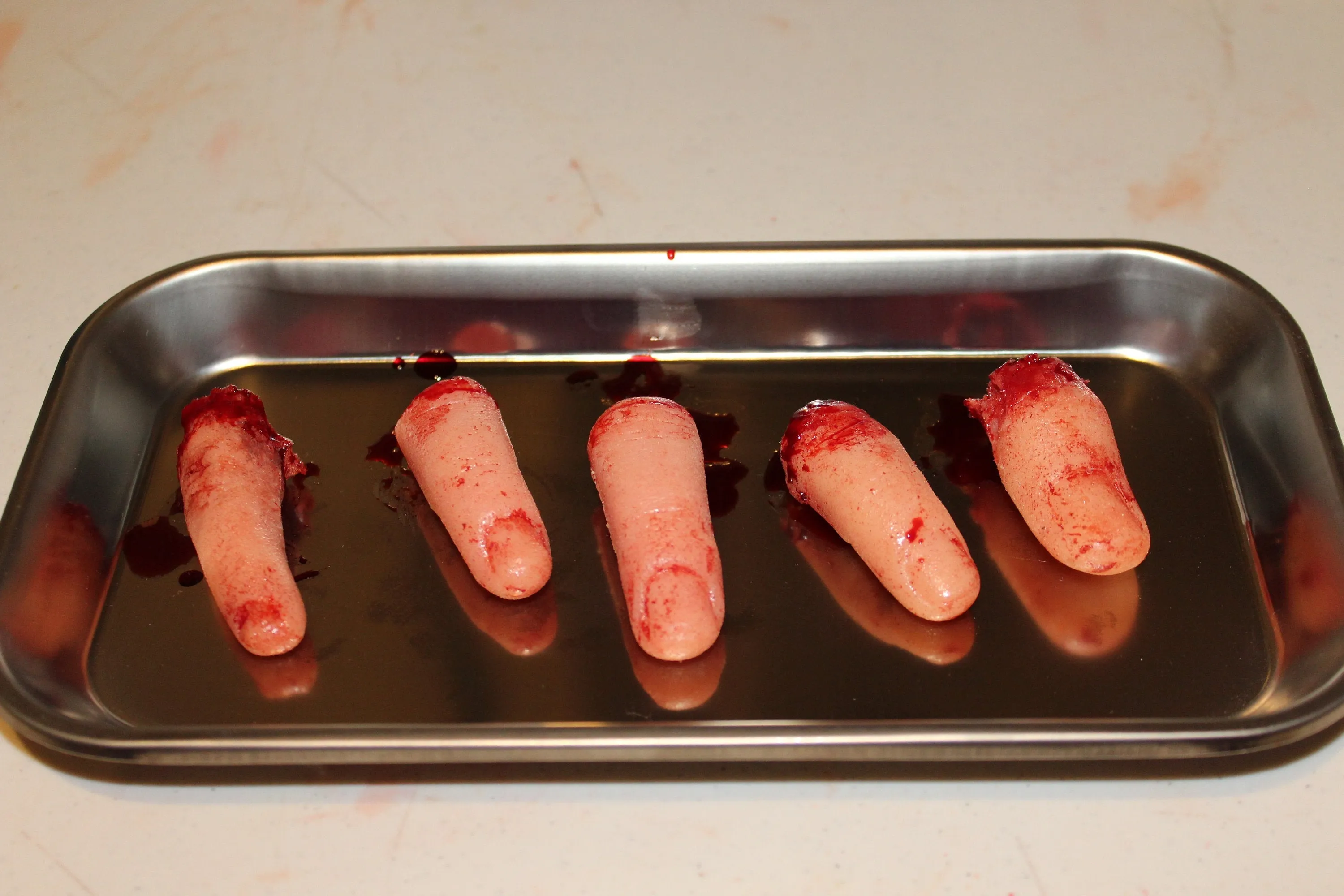 Severed Fingers on Medical Tray Display