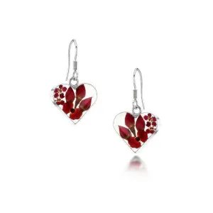 Shrieking Violet Real Flower Bohemia Silver Drop Earrings PRE04