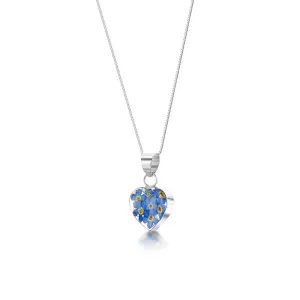 Shrieking Violet Real Flower Forget Me Not Silver Pendant FP03