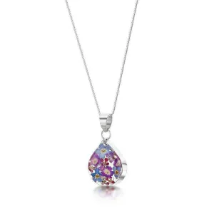 Shrieking Violet Real Flower Purple Haze Silver Pendant BLP05