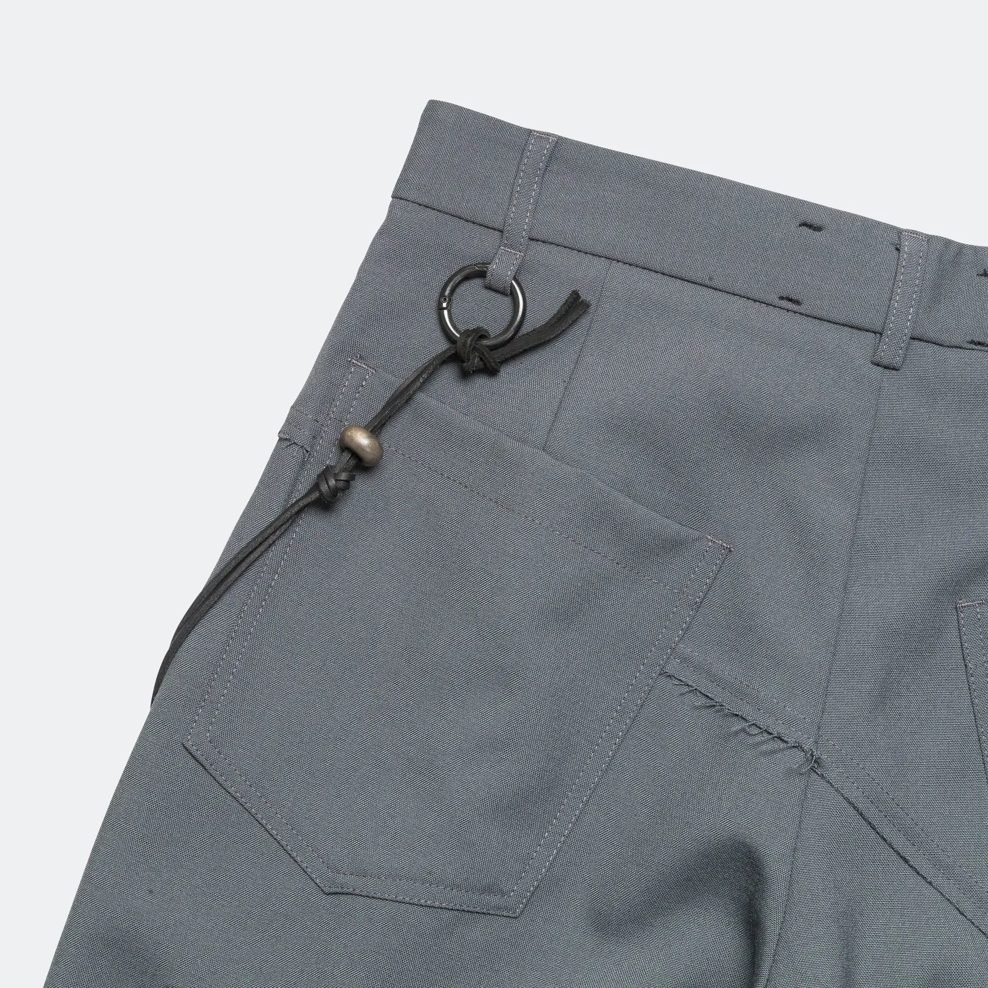 Slash Loose Pleated Pant - Grey Light Wool