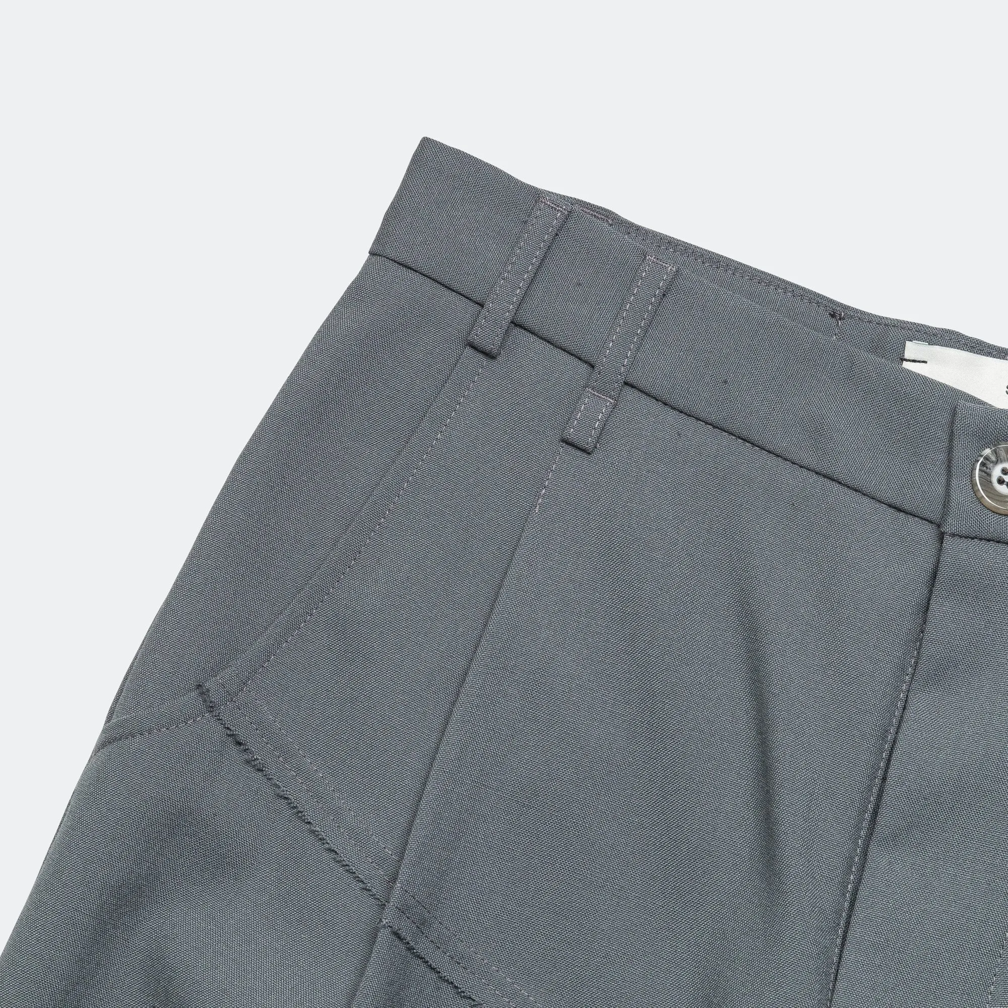 Slash Loose Pleated Pant - Grey Light Wool