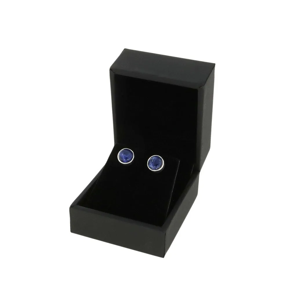 Sodalite Sterling Silver Round Stud Earrings