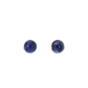 Sodalite Sterling Silver Round Stud Earrings