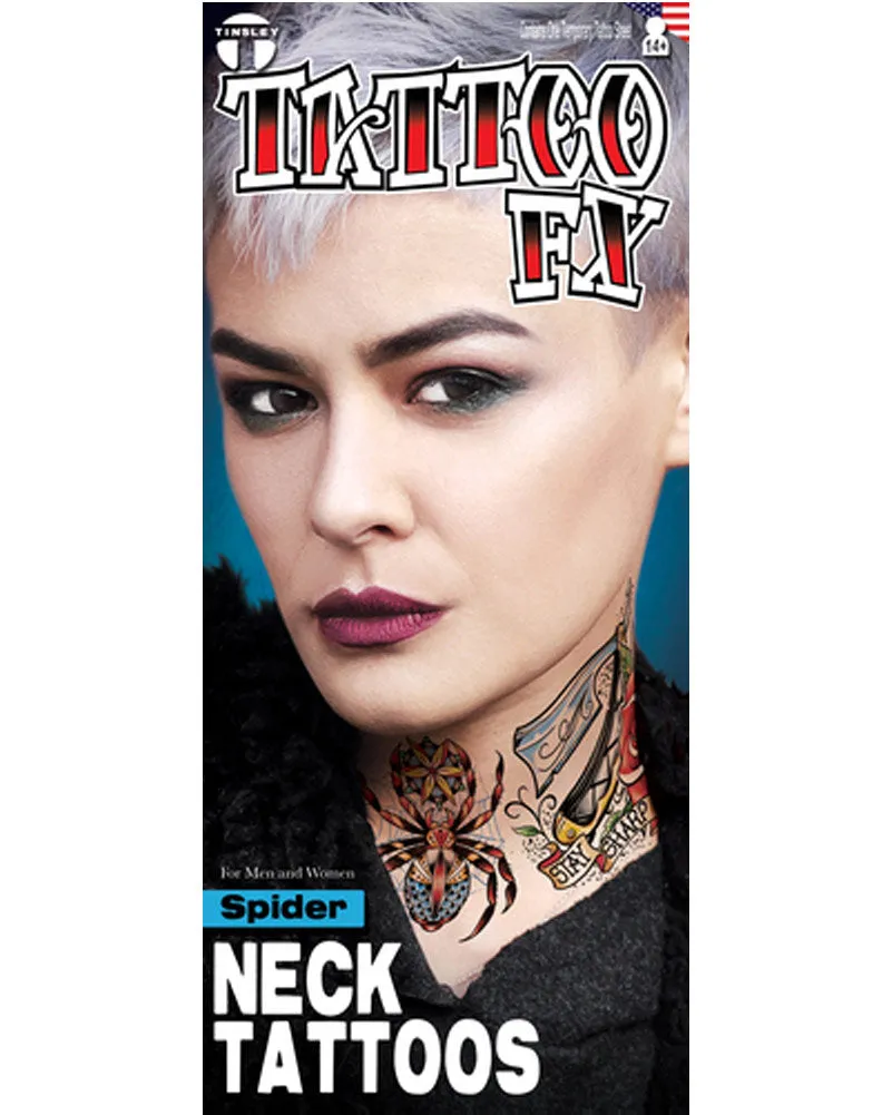Spider FX Temporary Neck Tattoo