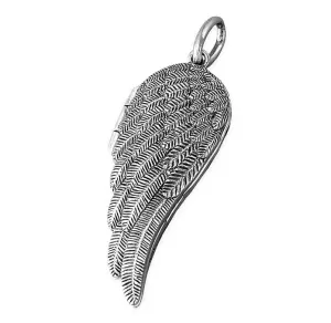 Sterling Silver Angel Wing Ladies Locket Pendant & Chain