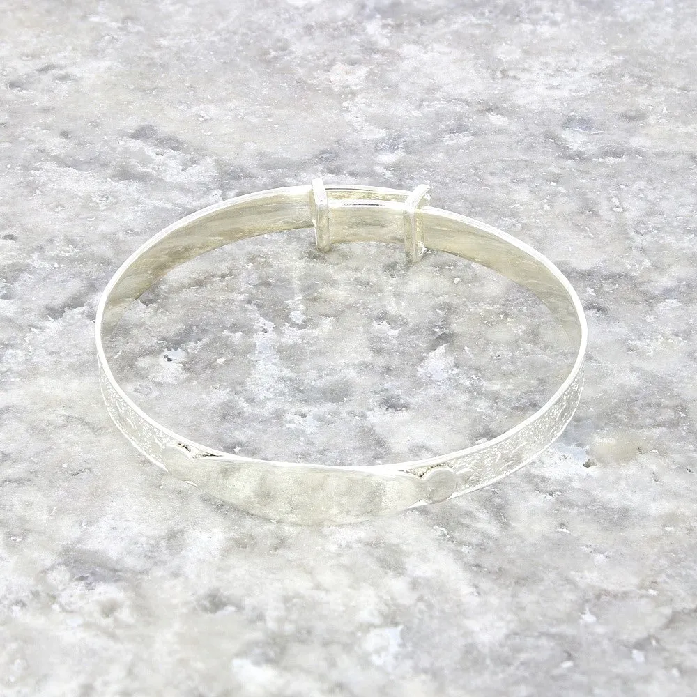 Sterling Silver Childrens Christening Bangle