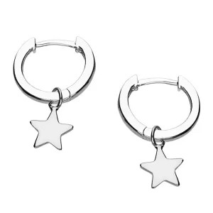 Sterling Silver Ladies Small Huggie Hoop Charm Earrings