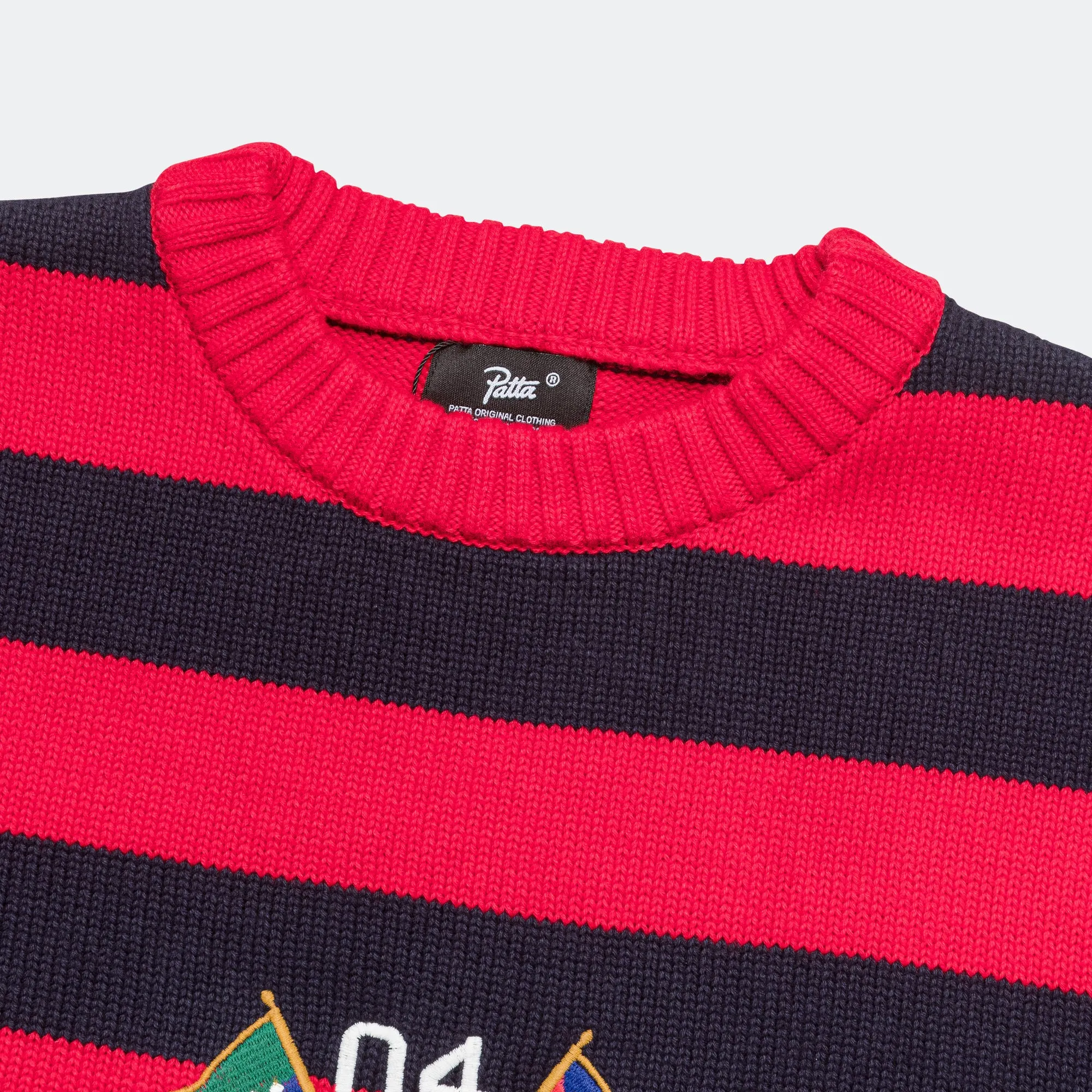 Striped Flag Knitted Sweater - Multi