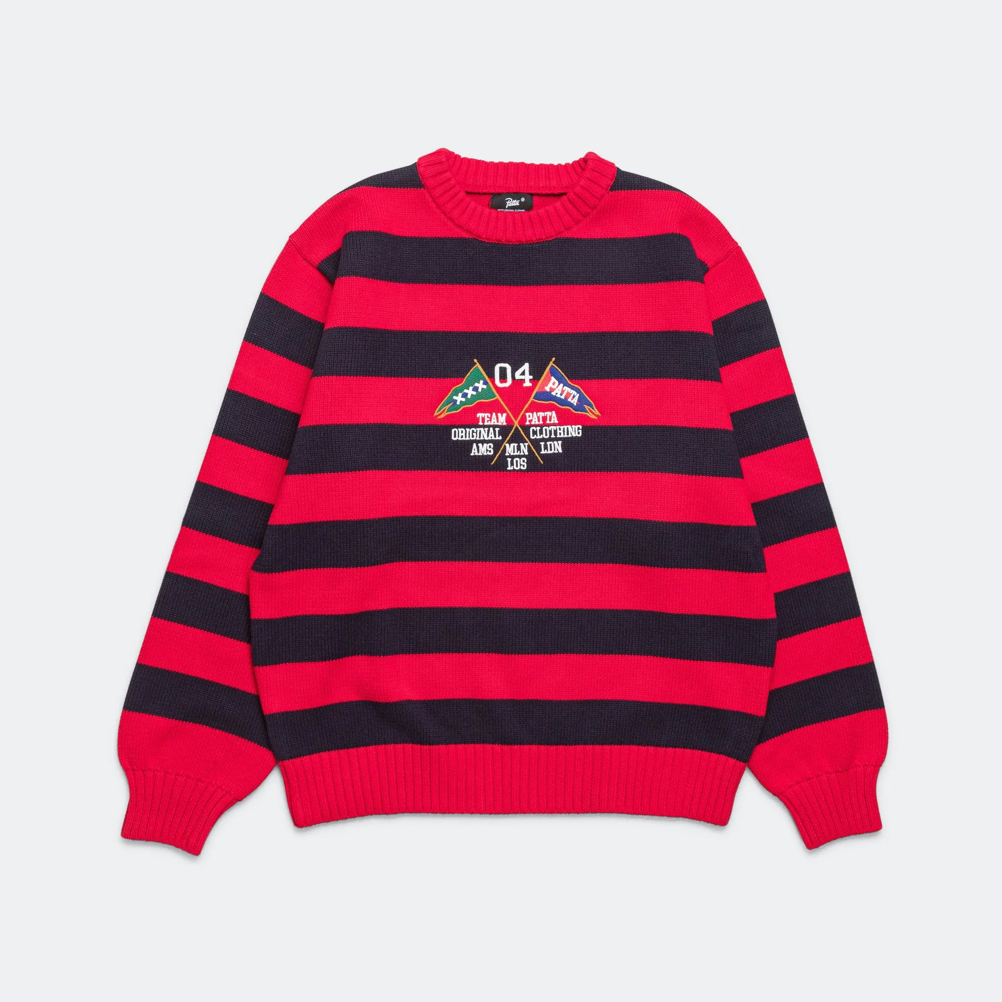 Striped Flag Knitted Sweater - Multi