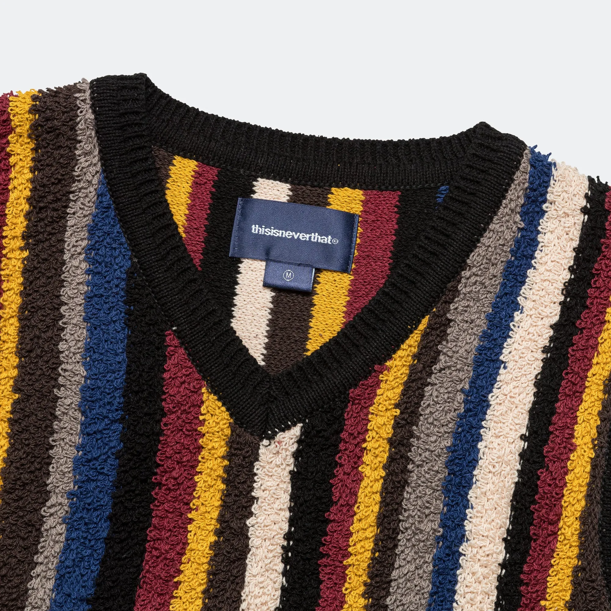 Striped Knit Vest - Black