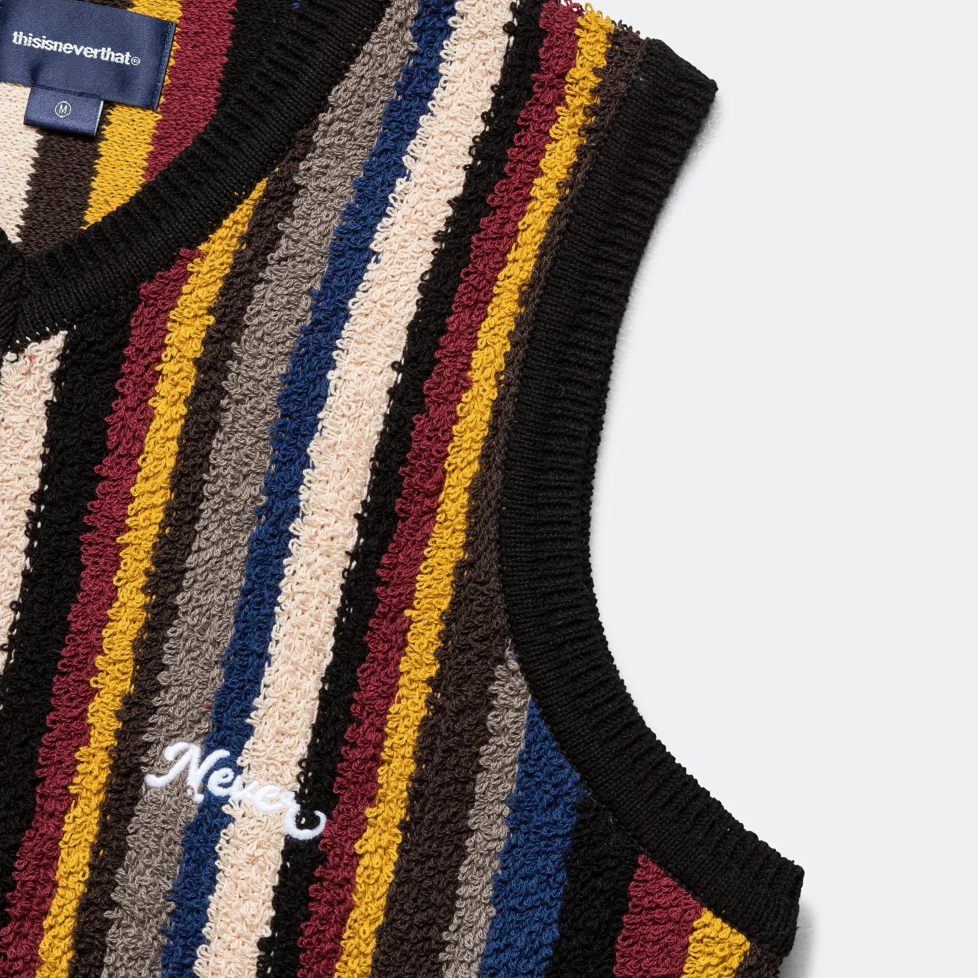 Striped Knit Vest - Black