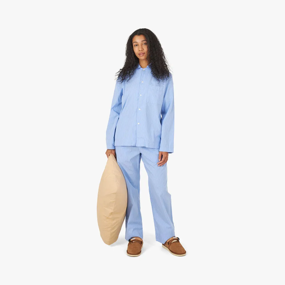 Tekla Poplin Long Sleeve Shirt / Pin Stripes