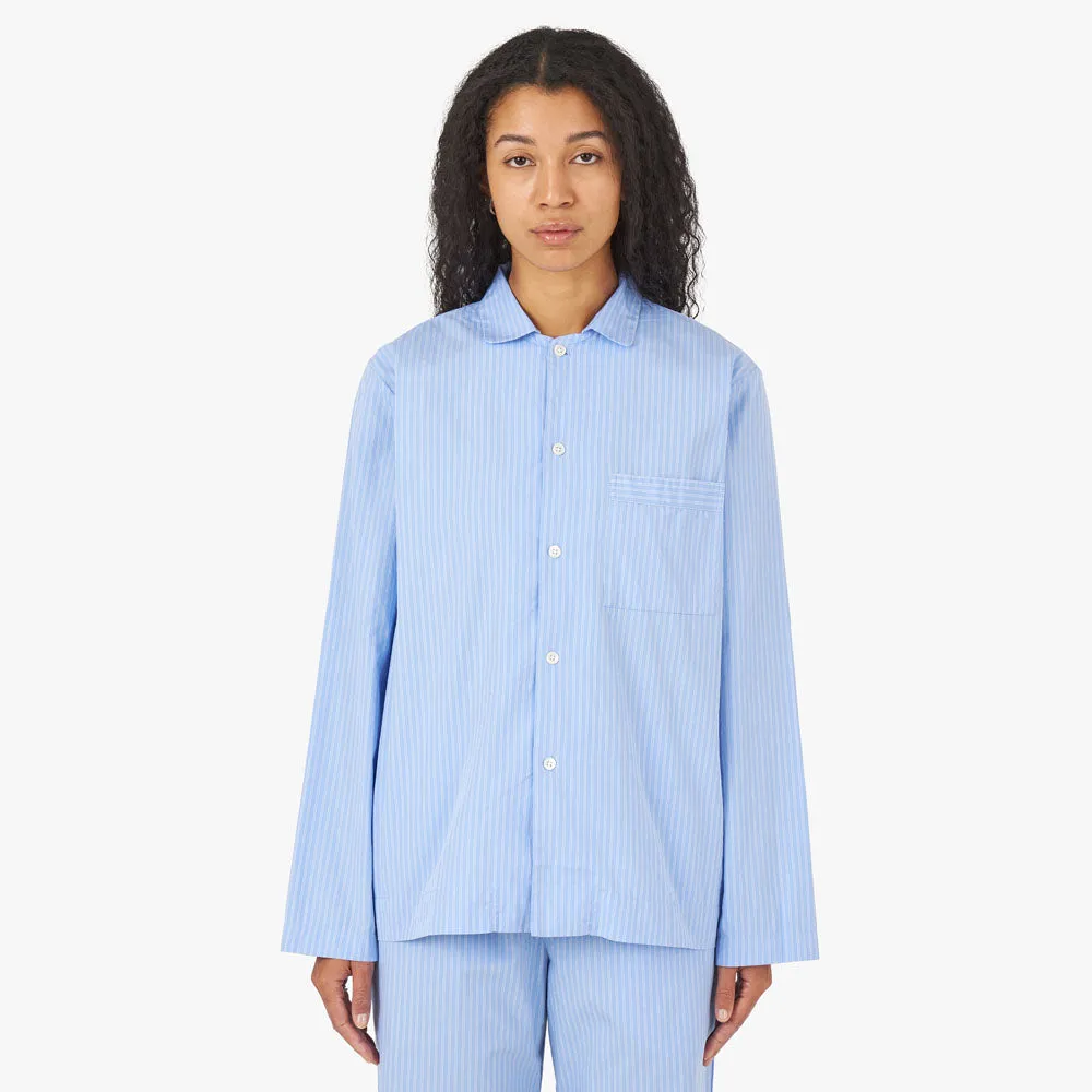 Tekla Poplin Long Sleeve Shirt / Pin Stripes