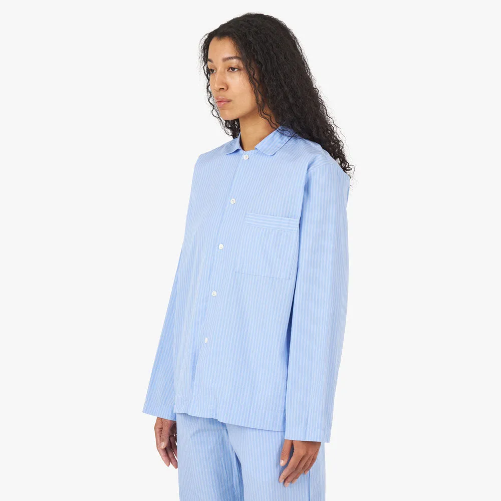 Tekla Poplin Long Sleeve Shirt / Pin Stripes