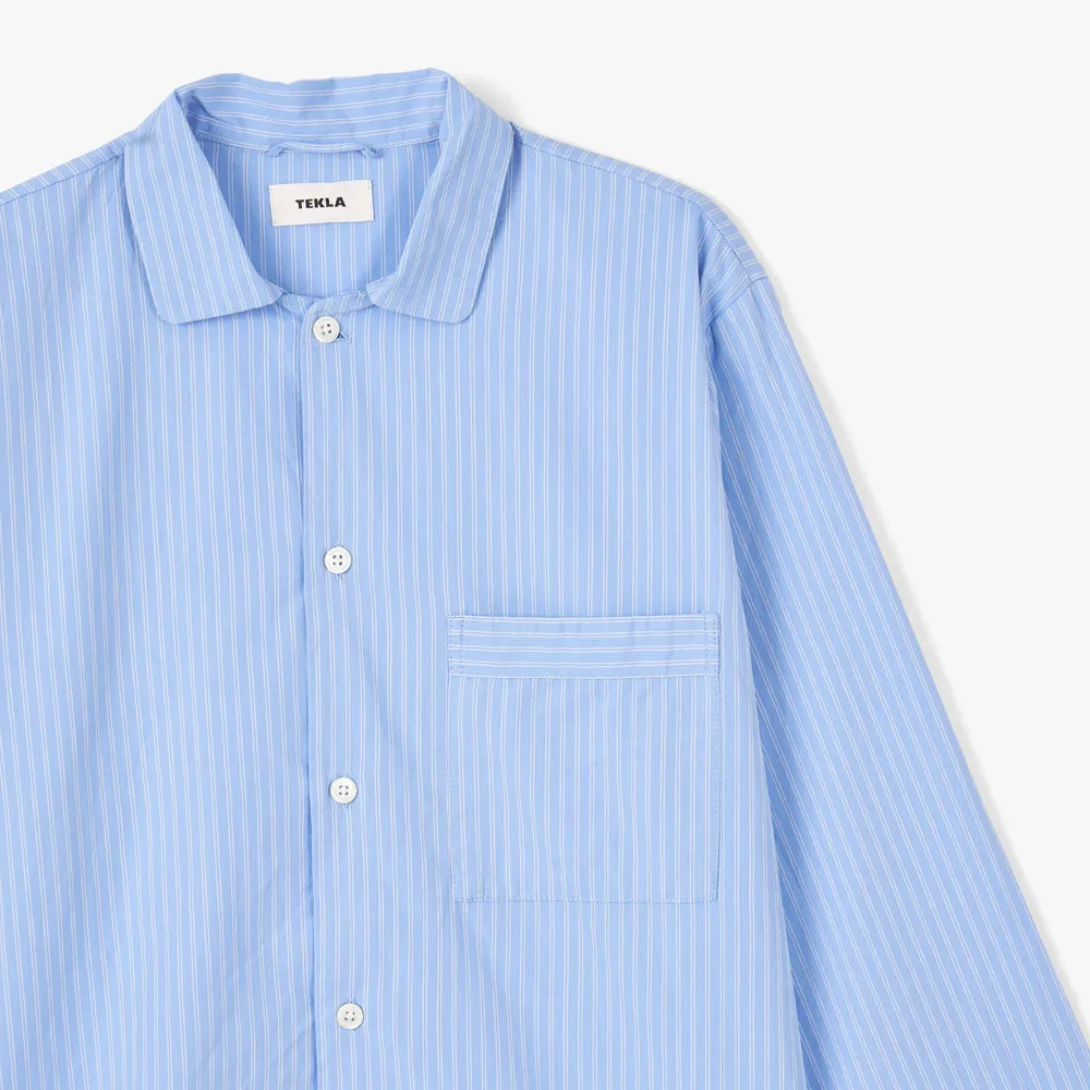 Tekla Poplin Long Sleeve Shirt / Pin Stripes