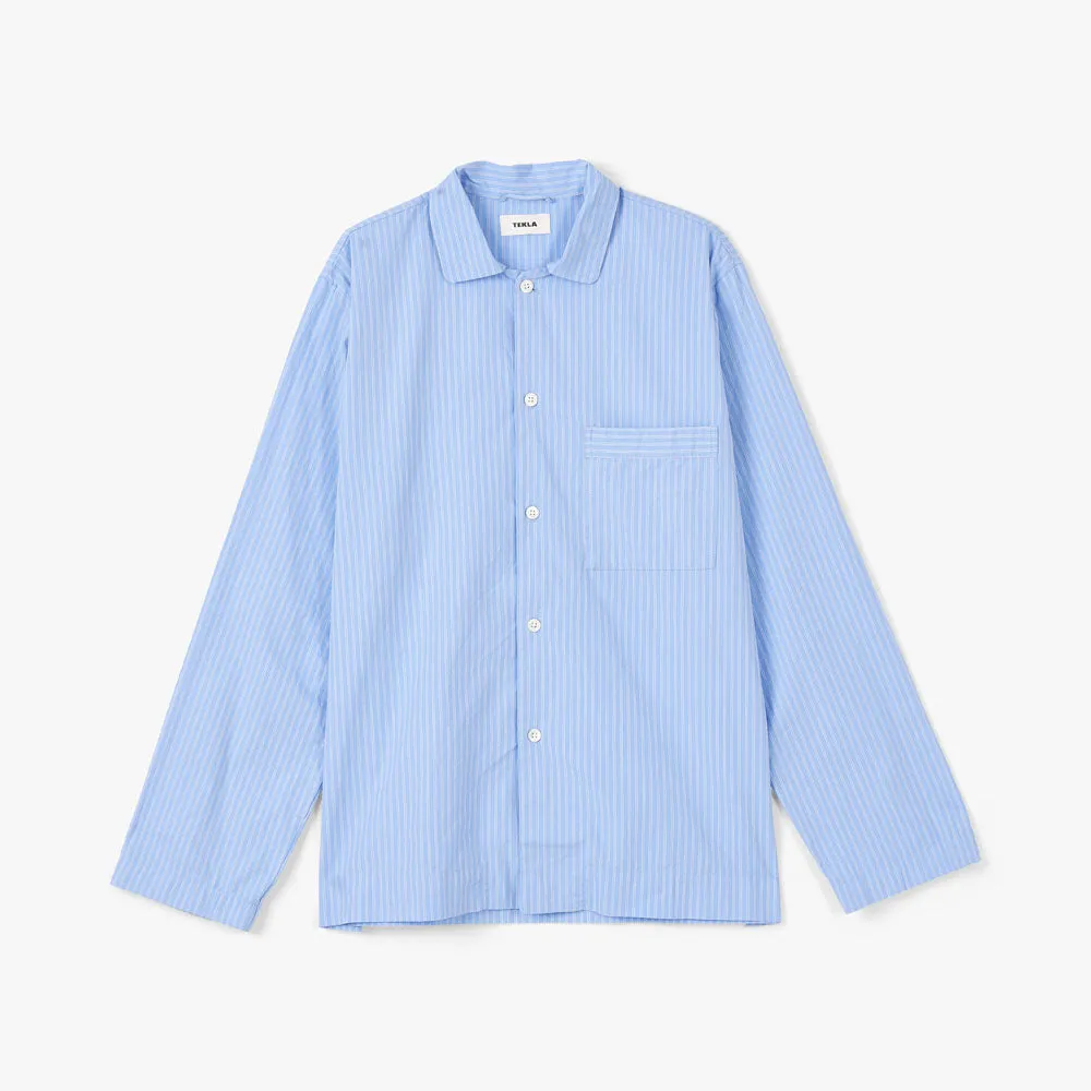 Tekla Poplin Long Sleeve Shirt / Pin Stripes