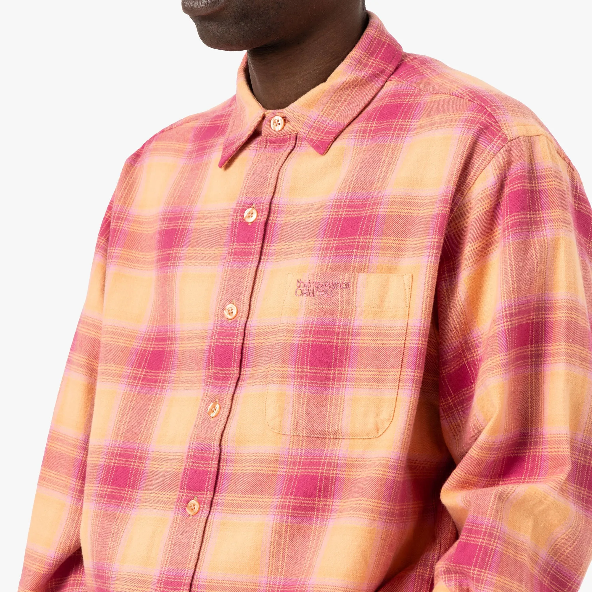 thisisneverthat Shadow Plaid Flannel Shirt / Pink