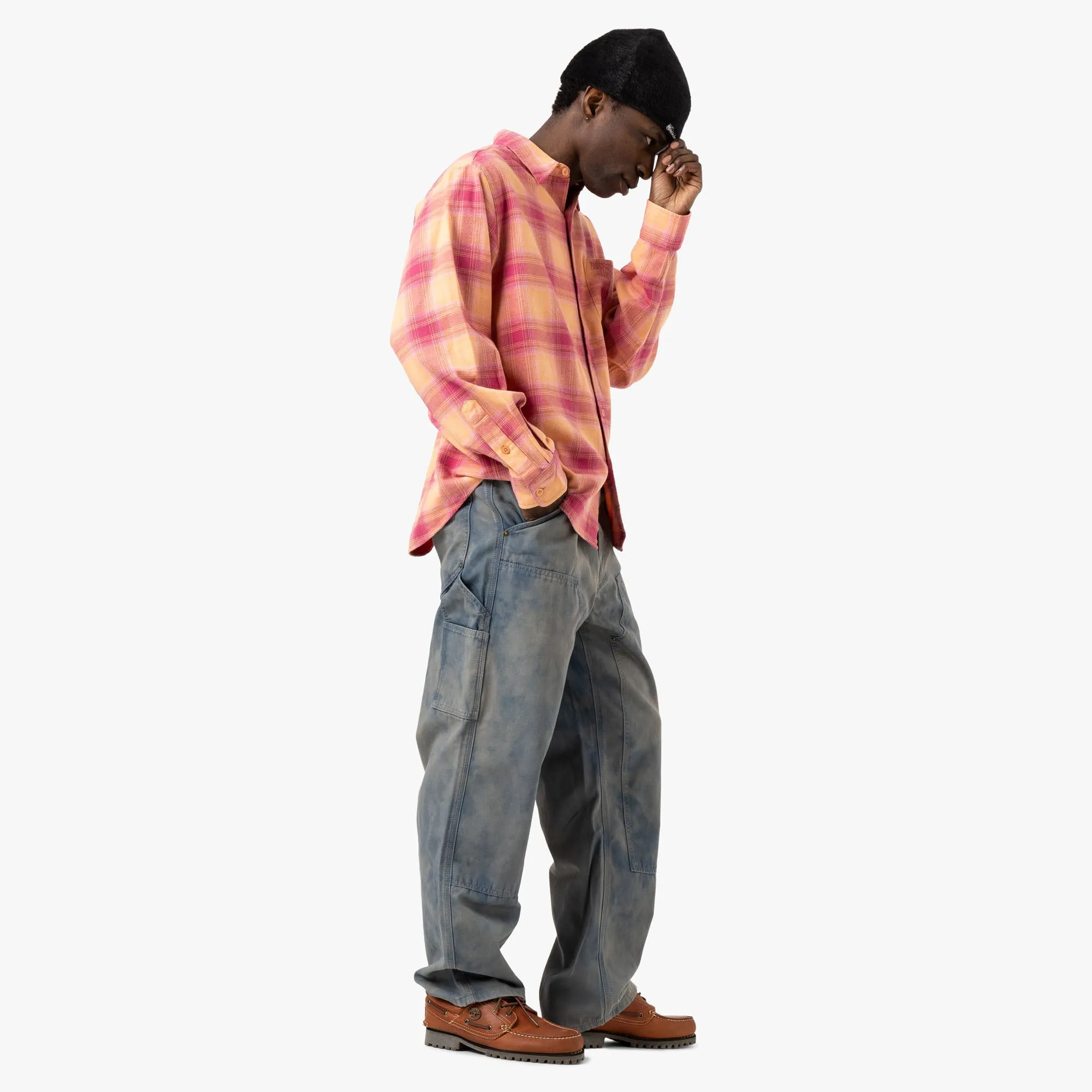 thisisneverthat Shadow Plaid Flannel Shirt / Pink