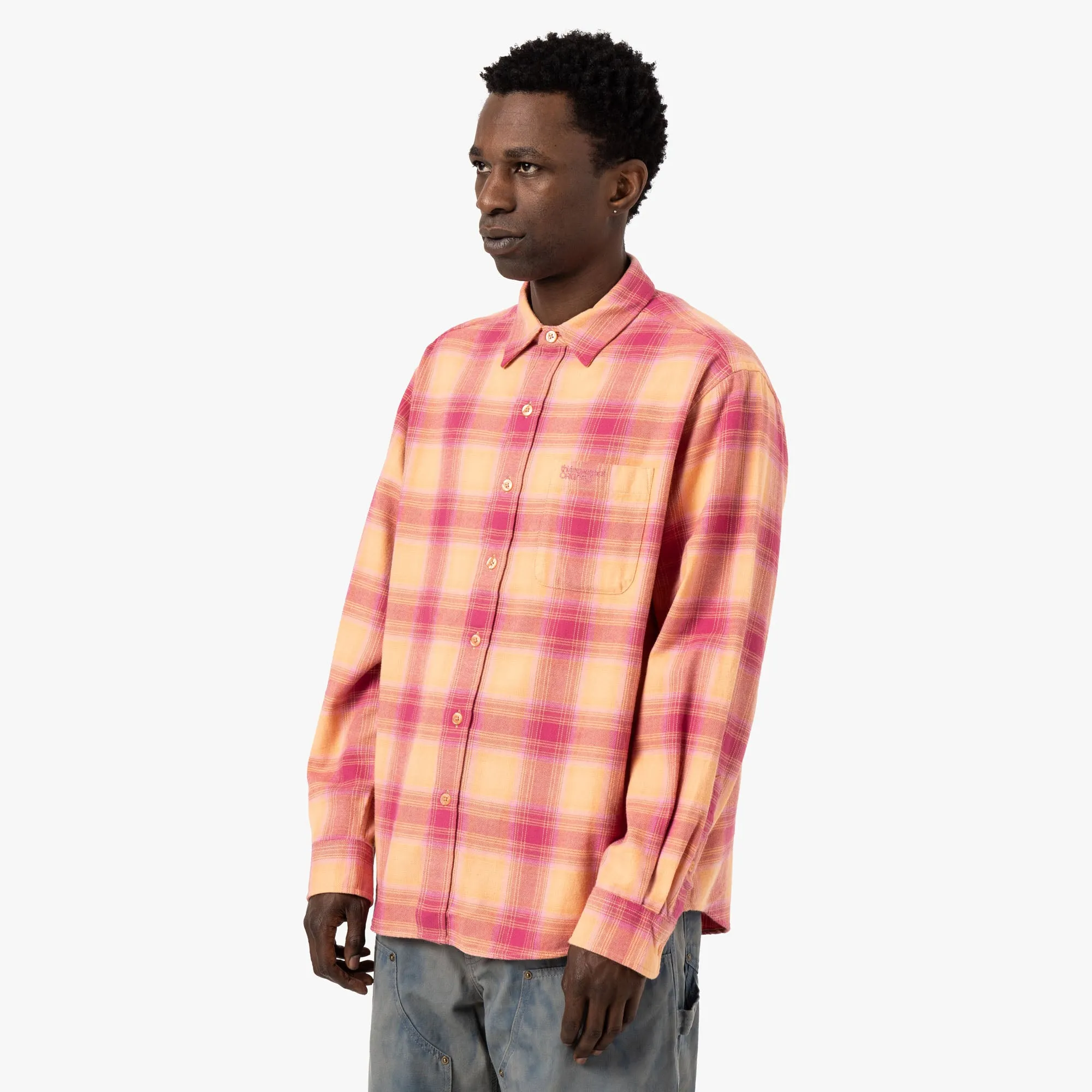 thisisneverthat Shadow Plaid Flannel Shirt / Pink