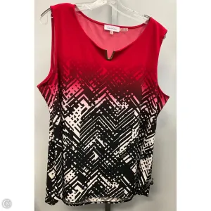 Top Sleeveless By Calvin Klein In Black & Pink, Size: L