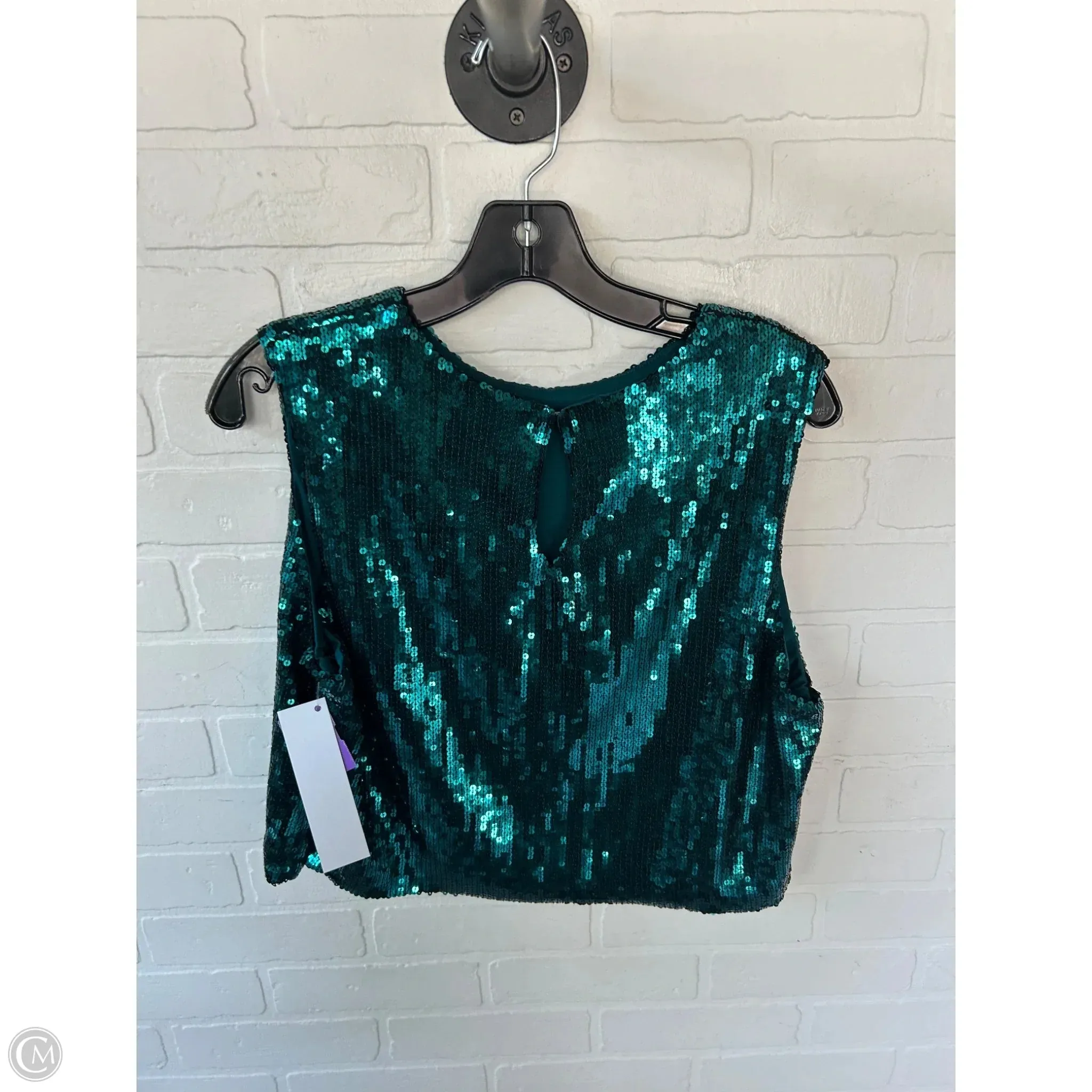 Top Sleeveless By Express In Teal, Size: L
