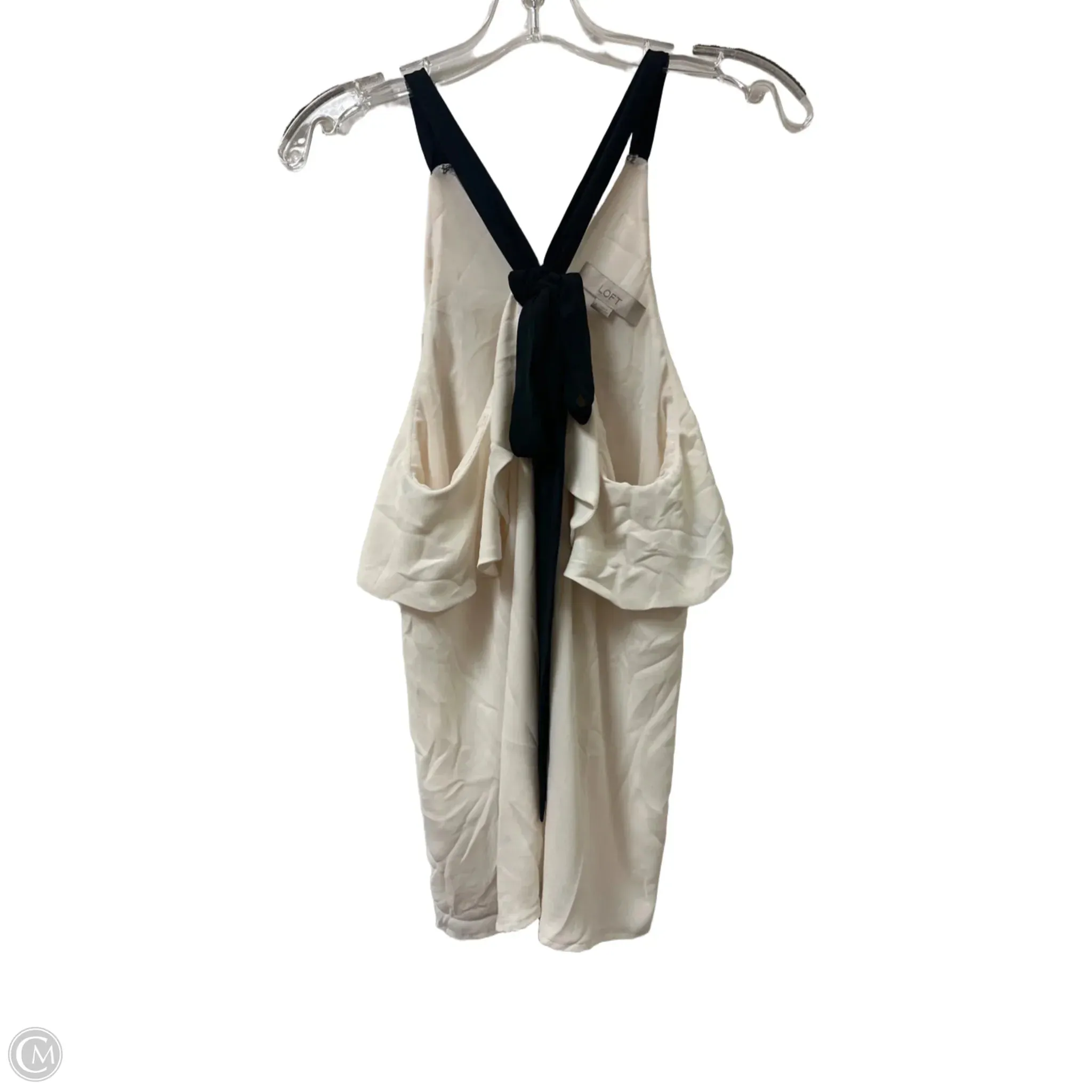 Top Sleeveless By Loft In Black & Cream, Size: S