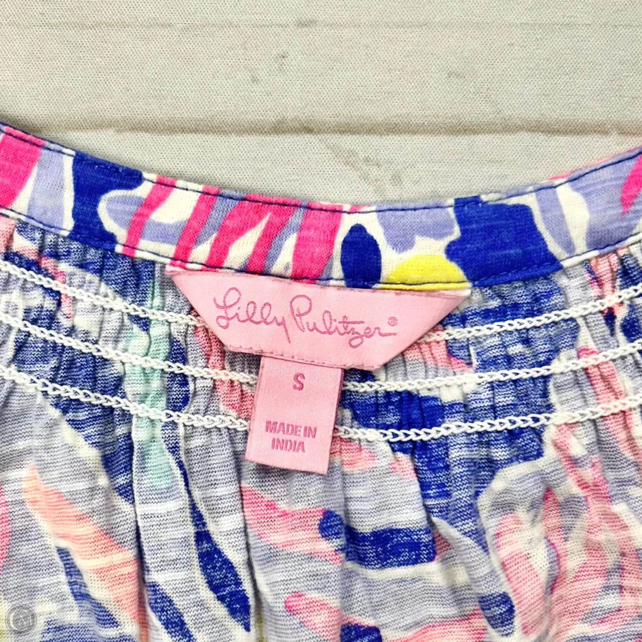 Top Sleeveless Designer By Lilly Pulitzer In Pink & Purple, Size: S