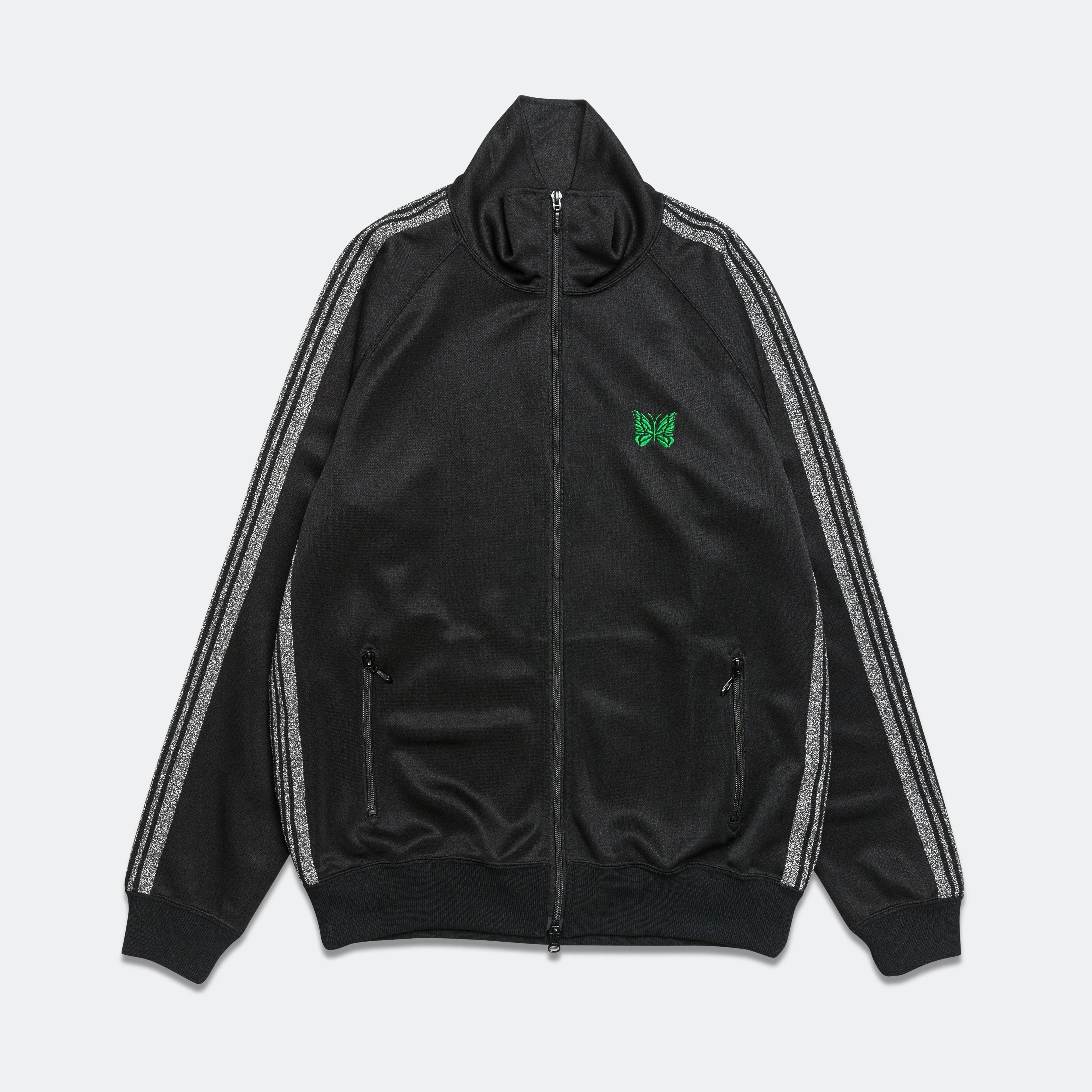 Track Jacket x UP THERE - Black/Silver Poly Smooth
