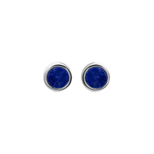 Unique & Co Sterling Silver Lapis Lazuli Stud Earrings ME-858
