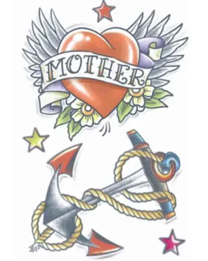 Vintage Heart and Anchor Temporary Tattoo