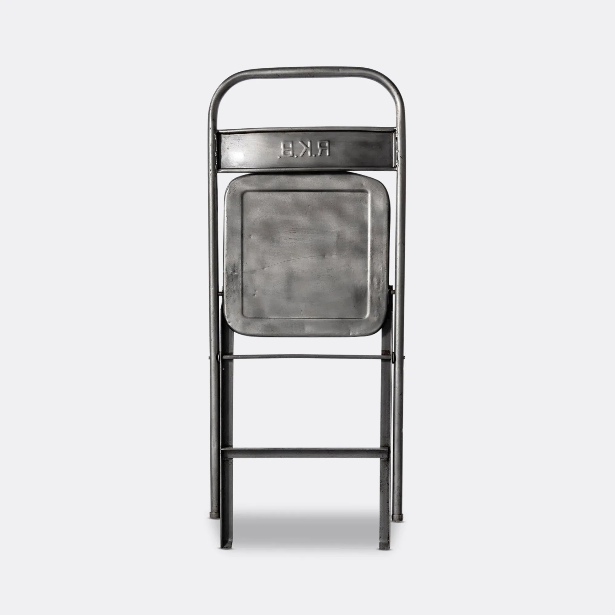 Vintage Steel Folding Chair - Natural